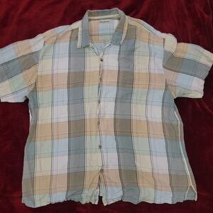 Tommy Bahama Blue and Green Casual Button Down Shirt